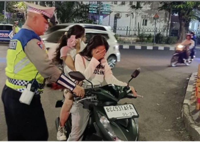 Polrestabes Palembang Jaring Belasan Kendaraan Saat Razia di Sepanjang Jalan Jenderal Sudirman 