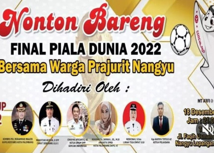 Warga Kota Palembang Disini Gelar Nonton Bareng Final Piala Dunia 2022