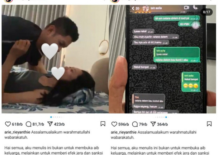 Selebgram Arie Sebarkan Chat Mesum Suaminya Bimo Aryo dengan Selingkuhan, Isinya Bikin Melongo! 