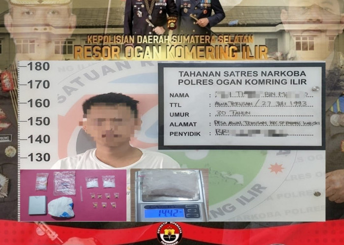 Pengedar Narkoba di SP Padang OKI Tak Berkutik Diciduk Polisi di Rumahnya