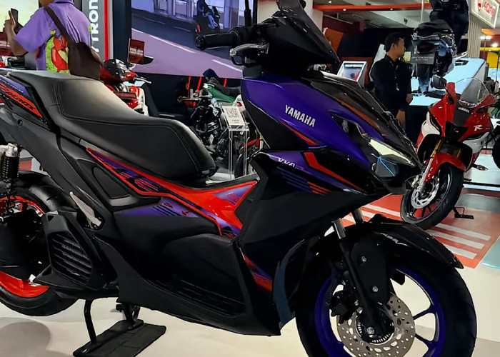 Unik, Yamaha Aerox Cyber City 2026 Beda Warna Velg, Depan Ungu & Belakangnya Orange