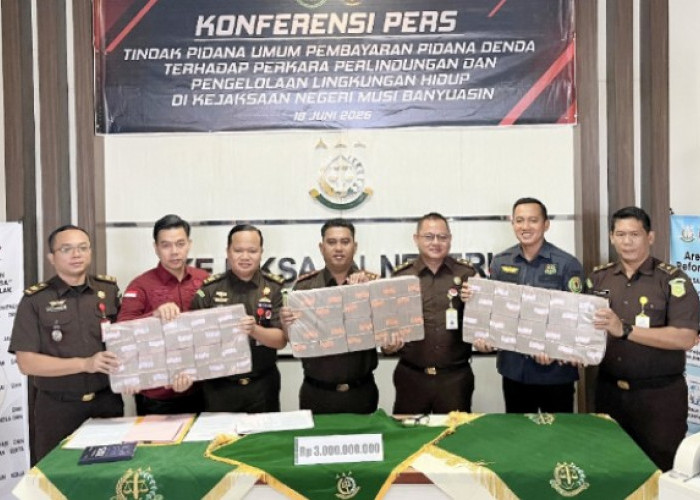 Kejari Muba Sukses Terima Pembayaran Denda Rp3 Miliar dari Perkara Karhutla HGU PT Banyu Kahuripan