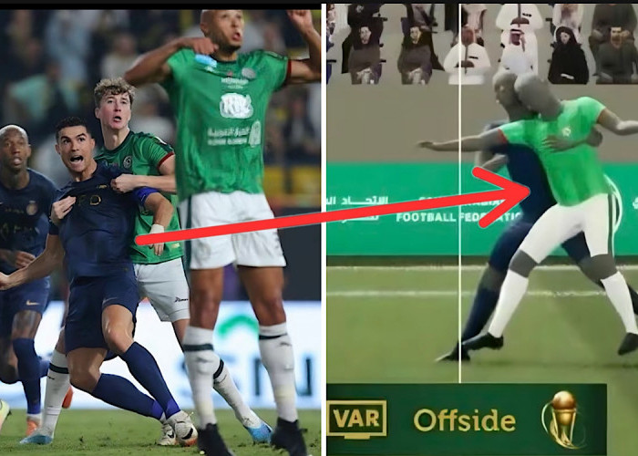 KOCAK! Terekam Kamera VAR Ronaldo Off Side ‘Ganti Baju’, Gol Al Nassr Dianulir dan Talisca Kena Kartu Merah  