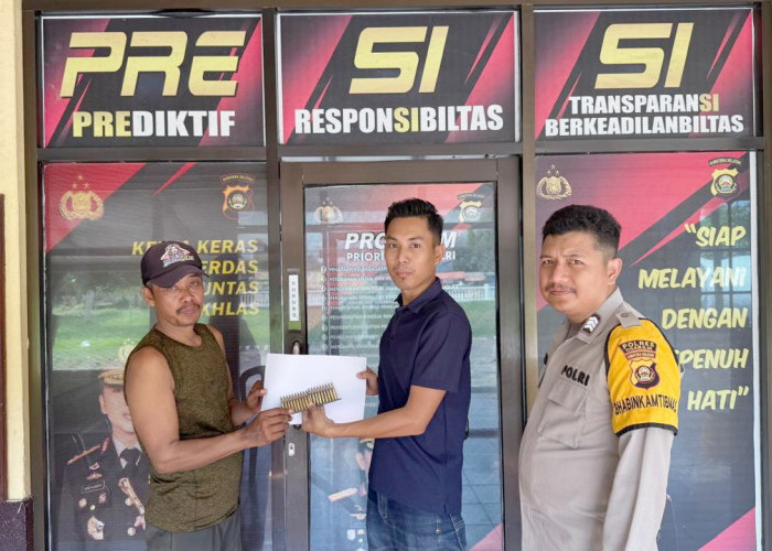 19 Butir Amunisi Aktif Ditemukan di Tempat Sampah, Petugas Kebersihan Serahkan ke Polsek Tanjung Raja
