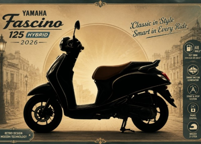 Bocoran Yamaha Fascino 125 Hybrid 2026! Skutik Retro Bergaya Eropa Ini Diklaim Tembus 68 Km per Liter
