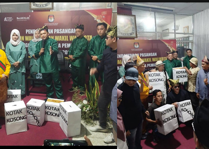 Kocak, Warga Pangkalpinang Kasihan Kotak Kosong Tak Bisa Daftar Sendiri, Jadi Diantar Rama-ramai ke KPU