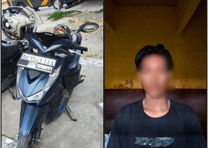 Ketahuan Curi Motor di Pasar dan Sempat Diserbu Warga, Pelaku Curanmor Diamankan ke Polsek Indralaya