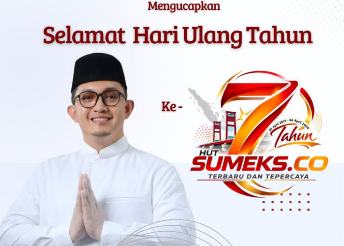 Hari Apriansyah Wk Ketua DPRD Palembang dan Sekretaris Gerindra PLG Mengucapkan Selamat HUT ke 7 Sumeksco 2026