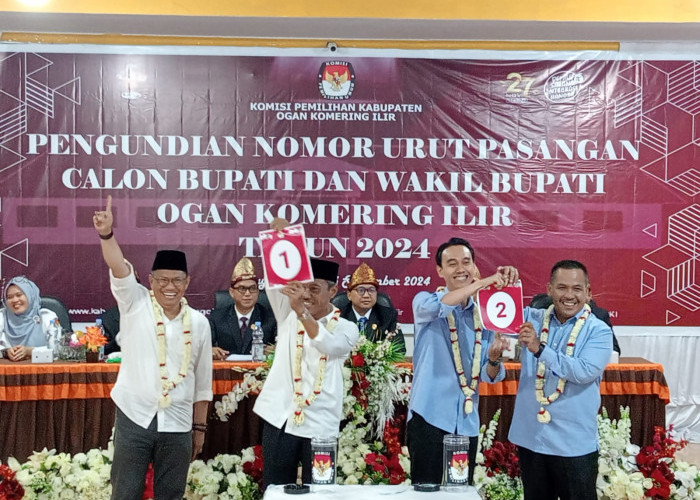 Ini Nomor Urut Paslon Bupati dan Wakil Bupati OKI, JADI 1 dan MURI 2