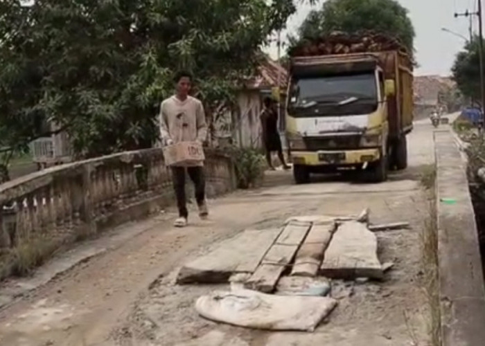 Sering Dilintasi Truk Sawit, Jembatan Tapus Pampangan OKI Jebol
