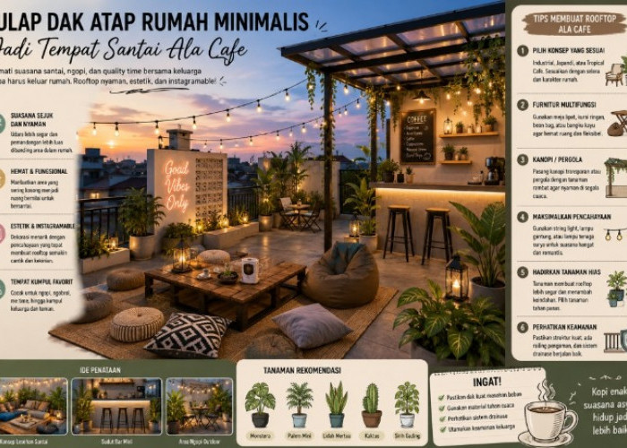 Sulap Dak Atap Rumah Minimalis Jadi Tempat Santai Ala Cafe, Dijamin Bikin Betah di Rumah