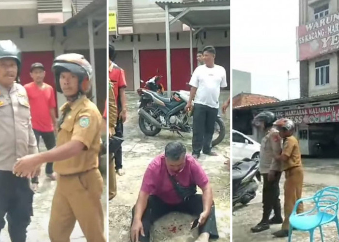 Viral, Oknum Polisi di Prabumulih Diduga Aniaya Pengendara Motor, Warga: Dak Boleh Cak Itu! 