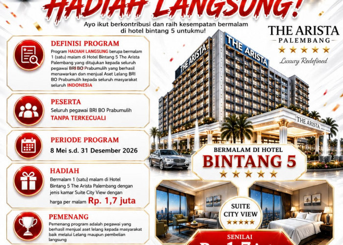 Properti Mulai Rp170 Juta, BRI Prabumulih Buka Penawaran Aset Lelang Plus Voucher Hotel Bintang Lima