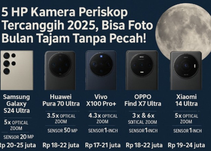 5 HP Kamera Periskop Tercanggih 2025, Bisa Foto Bulan Tajam Tanpa Pecah