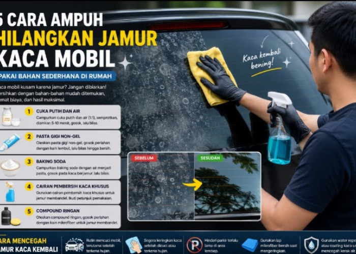 Jamur Membandel di Kaca Mobil Bisa Hilang dalam Hitungan Menit, Cukup Pakai 5 Bahan Ini