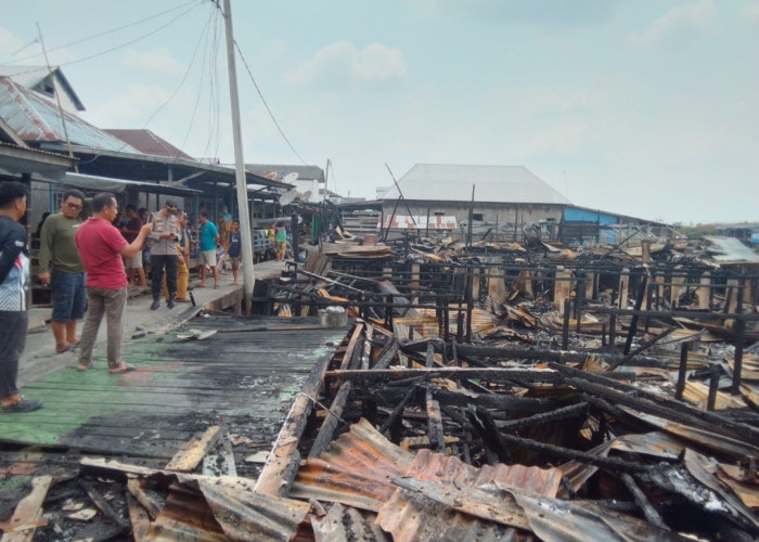 Diduga Korsleting Listrik 5 Rumah di Desa Simpang Tiga Tulung Selapan Hangus Terbakar