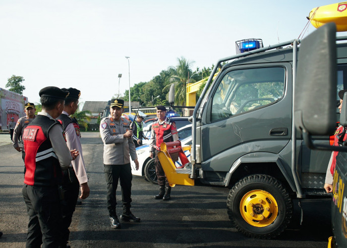 Jelang Ops Ketupat Musi 2026 Polres OKI Gelar Apel Pengecekan Ranmor Dinas