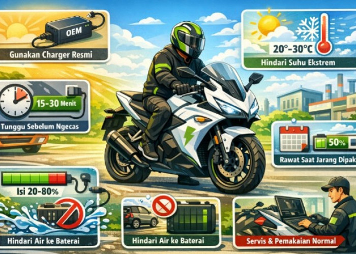 Lakukan Cara Sederhana Ini, Baterai Motor Listrik Bisa Awet Seumur Hidup