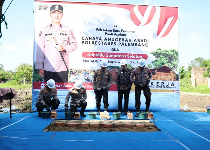 Langkah Humanis Polri, Kapolda Sumsel Groundbreaking Asrama Panti Asuhan