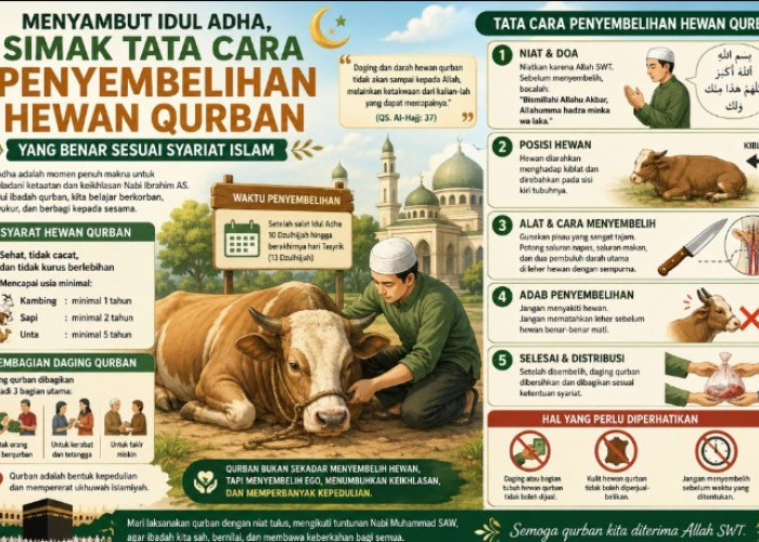 Menyambut Idul Adha, Simak Tata Cara Penyembelihan Hewan Qurban yang Benar Sesuai Syariat Islam