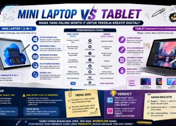 Mini Laptop vs Tablet, Mana Lebih Unggul? Ini Pilihan Paling ‘Worth It’ untuk Pekerja Kreatif Digital