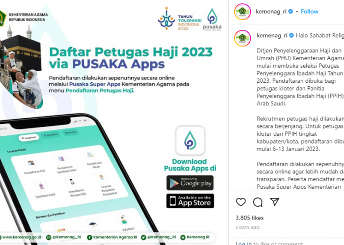 Kemenag Buka Rekrutmen Petugas Kloter dan Panitia Haji 2023, Simak Syarat dan Cara Daftarnya Disini