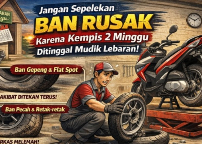 Sering Disepelekan, Ternyata Ini Bahaya Ban Motor Rusak Ditinggal Mudik Lebaran 2 Minggu