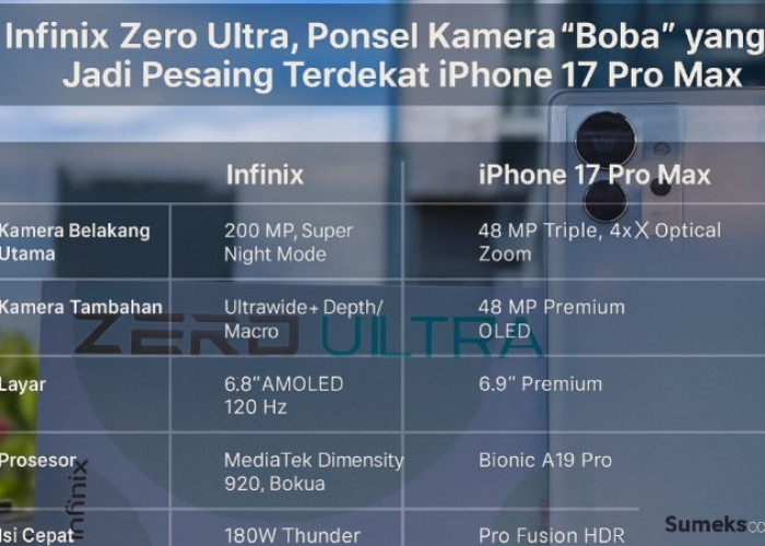 Infinix Zero Ultra, Ponsel Kamera Resolusi 200 MP Jadi Pesaing Terdekat iPhone 17 Pro Max