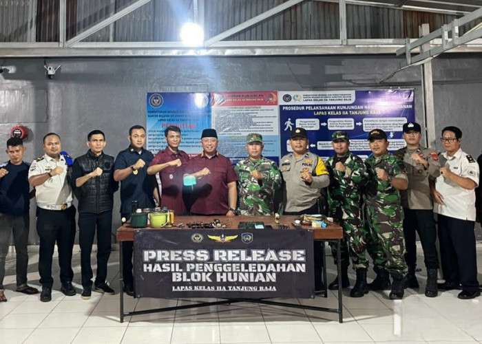 Razia Insidentil di Lapas Tanjung Raja Ogan Ilir, Petugas Gabungan Temukan Sejumlah Barang Terlarang