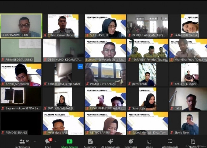 146 Paralegal Desa dan Kelurahan Bangka Barat Ikuti Pelatihan Kanwil Kemenkum Babel
