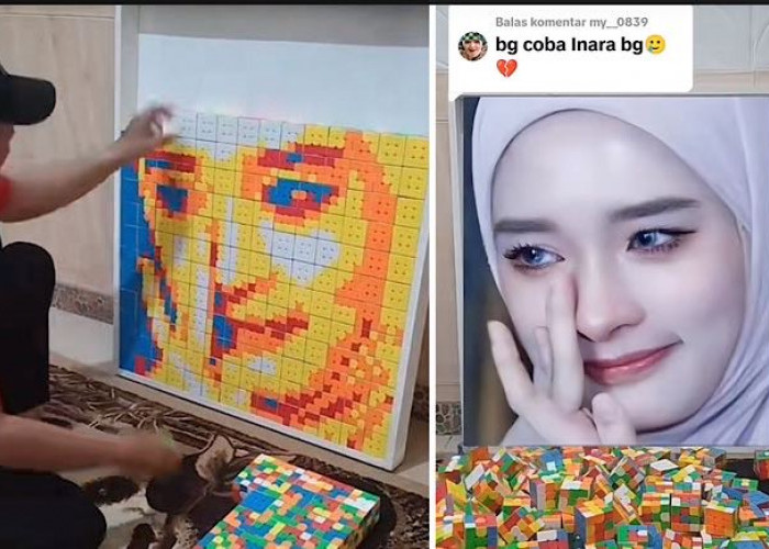 MASYAALLAH! Pria Ini Gercep Ditantang Buat Lukisan Rubik Inara Rusli, Netizen Hanyut: Jangan Nangis Lagi Inara