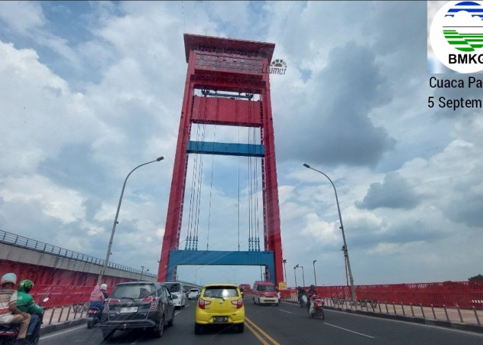 Palembang Diselimuti Cuaca Cerah Berawan,  Suhu Mencapai Puncak 35°C Hari Ini, 5 September 2024