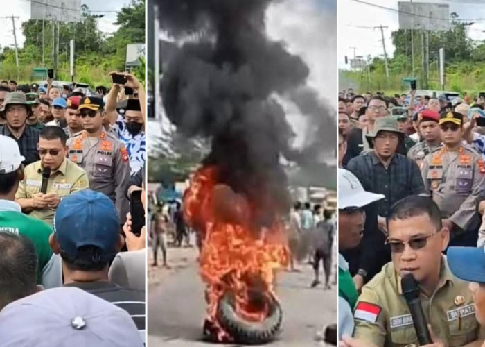 Tolak Tambang Emas Ilegal, Ribuan Massa Blokir Jalinsum Muratara, Bupati Datang Sempat Ricuh