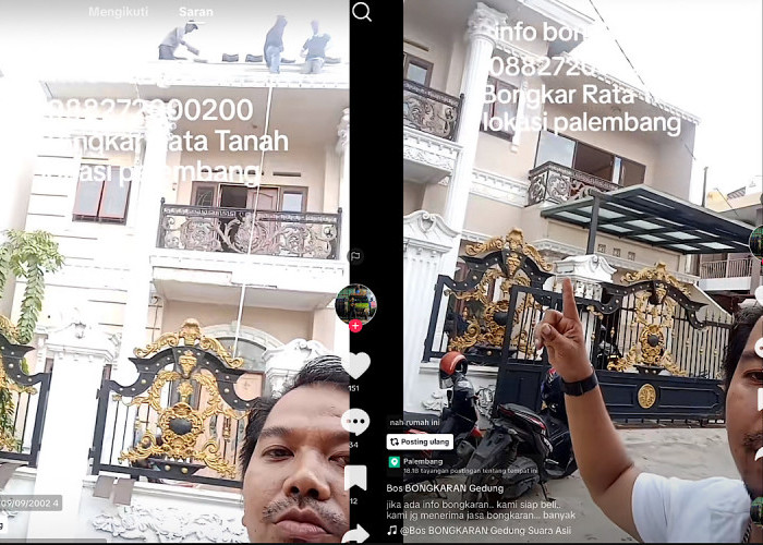 Salfok Rumah Mewah di Palembang Dibongkar, Netizen: ‘Yang Buruk Saro Nak Bagusi, Ini La Bagus Dibongkar’