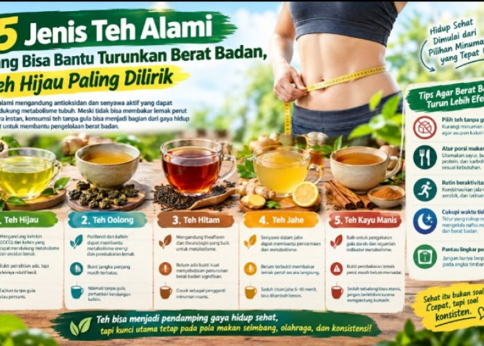 5 Jenis Teh Alami yang Bisa Bantu Turunkan Berat Badan, Teh Hijau Paling Dilirik