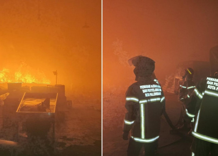 Jelang Berbuka Puasa, Gudang Bawang di Palembang Ludes Terbakar, Percikan Api dari Kompor Langsung Membesar 