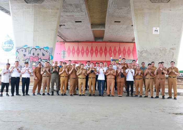 Pemkot Palembang Lakukan Tinjauan Lahan Di Kawasan Bawah Jembatan Ampera Kelurahan 7Ulu