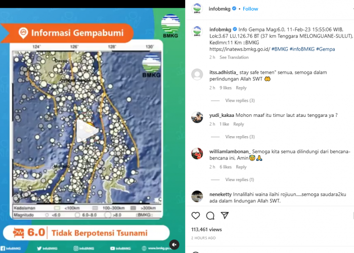 Kepulauan Talaud Sulut Diguncang Gempa 6,0 Magnitudo, Tidak Berpotensi Tsunami