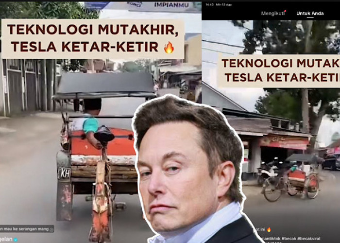 HEBOH, Becak Jalan Sendiri di Singaparna, Bisa Auto Pilot Teknologi Mobil Tesla Elon Musk Dibuat Ketar Ketir