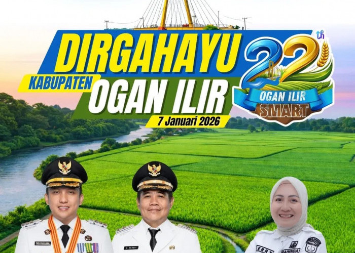 Kepala Bapenda Merry Darmawati, S.Sos, M.Si Mengucapkan HUT Kabupaten Ogan Ilir ke-22 Tahun, 7 Januari 2026