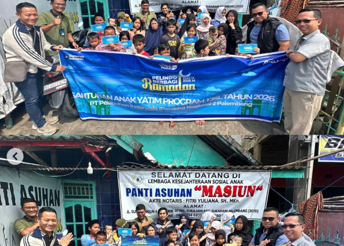 Pelindo Reg 2 Palembang Salurkan Santunan ke Anak Yatim Melalui Program Pelindo Berbagi Ramadhan