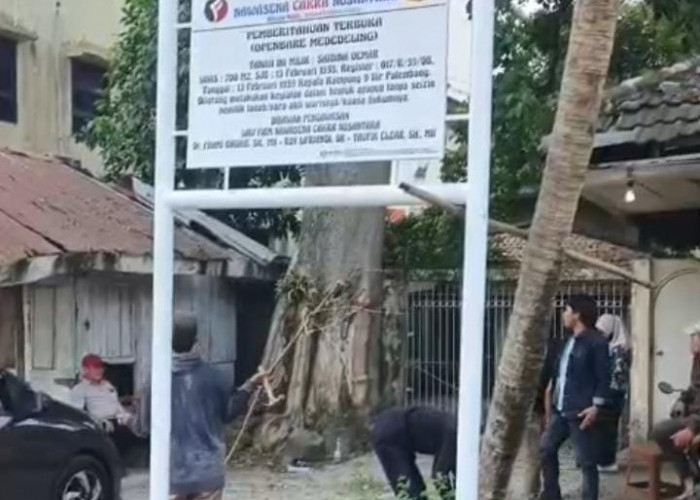 Tanah di Jalan Veteran Palembang Tak Pernah Dijual, Ahli Waris Saidina Oemar Pasang Plang Klaim Kepemilikan 