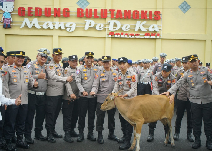 Mengabdi 36 Tahun, Polres OKI Berikan Seekor Sapi ke Personel yang Pensiun
