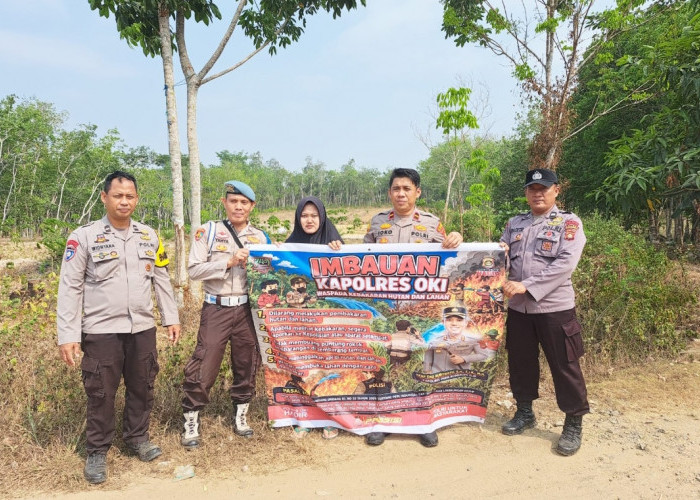 Hotspot Karhutla di OKI Turun Jadi 48 Titik, Polres OKI Tak Kendurkan Pencegahan
