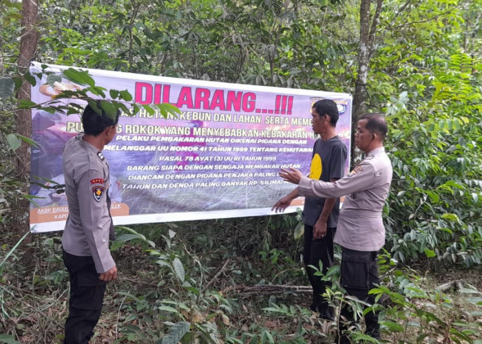 Cuaca Panas dan Minim Hujan, Polsek Tanjung Batu Ogan Ilir Gencar Lakukan Patroli Terpadu Cegah Karhutla