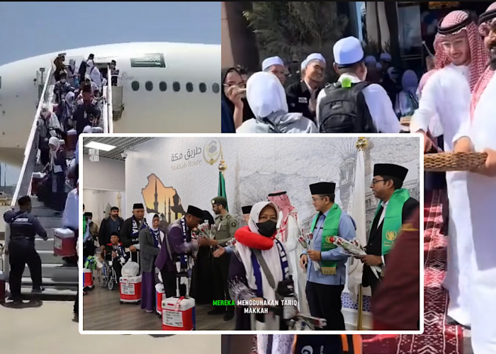 9 Jam Terbang Jemaah Calon Haji Kloter 1 Palembang Tiba di Bandara Amir Muhammad Madinah Arab Saudi