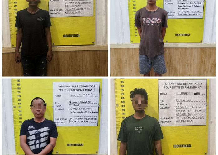 Dua Hari Empat Pengedar Narkoba di Palembang Diringkus di Lokasi Berbeda, Sita Puluhan Gram Paket Sabu 