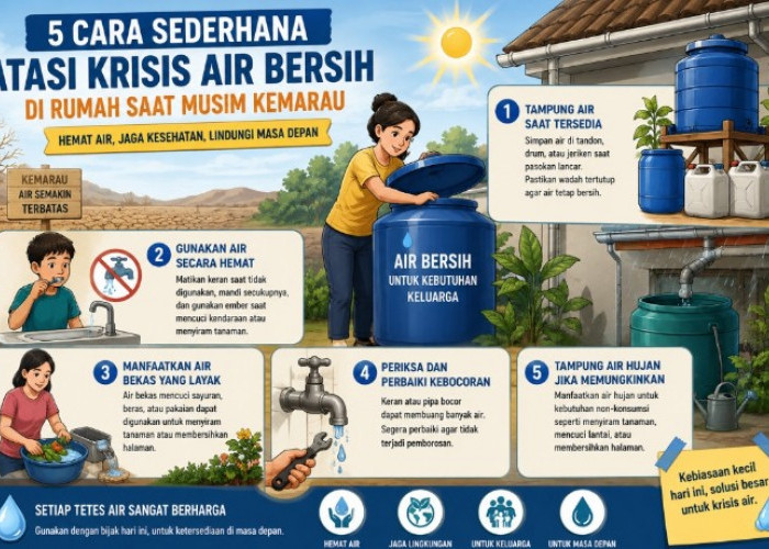5 Cara Sederhana Mengatasi Krisis Air Bersih di Rumah Saat Musim Kemarau, Hemat Air Tanpa Mengurangi Kebutuhan
