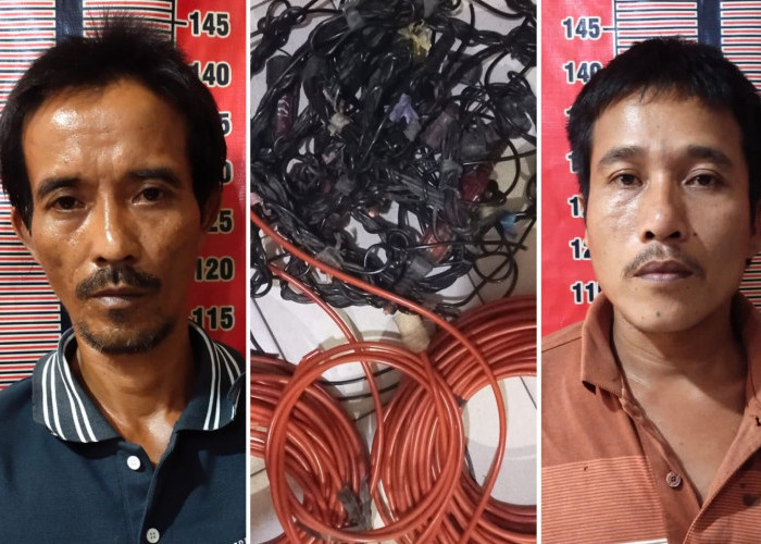Polisi Ringkus 2 Pencuri 25 Rol Kabel Seismik di PALI Senilai Rp1 Miliar 