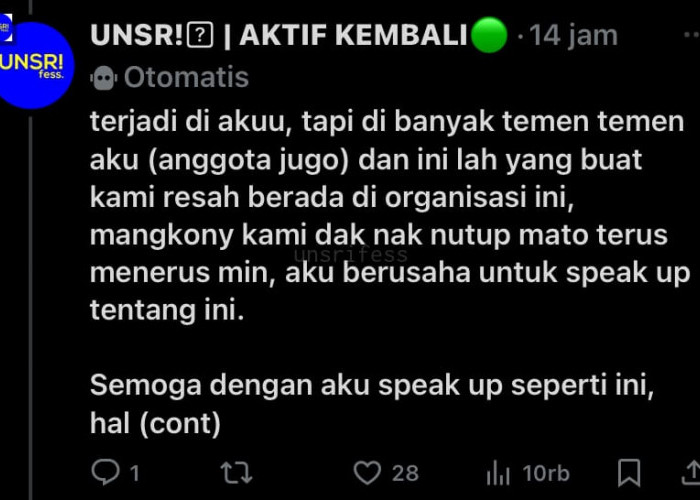 Wakil Ketua BEM Unsri Diduga Lecehkan Banyak Mahasiswi, Kronologisnya Bikin Emosi